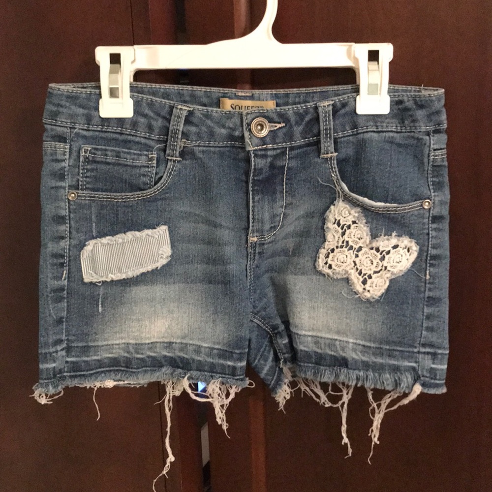 Squeeze Kids Denim Shorts with Lace Patch
